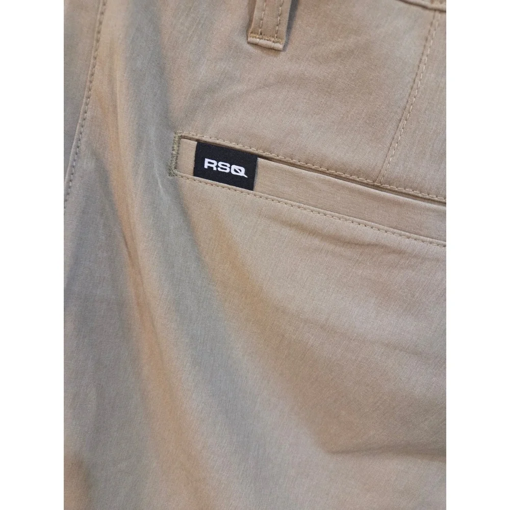RSQ Mens Khaki Hybrid Shorts Size 30 Tan Repreve Recycled Stretch Walking Shorts